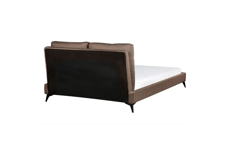 Seng med lamelramme Melle - Brun, Sort/Bouclé, 140x200 cm - Møbler - Senge - Sengeramme & sengestel