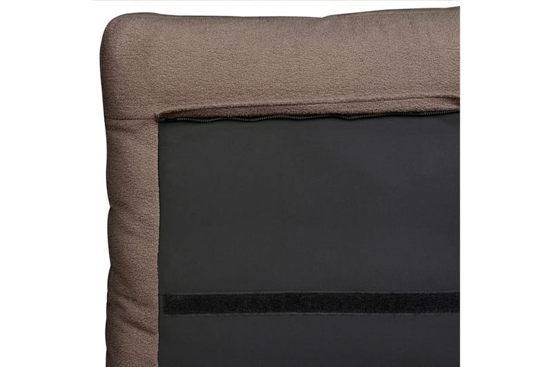 Seng med lamelramme Melle - Brun, Sort/Bouclé, 140x200 cm - Møbler - Senge - Sengeramme & sengestel