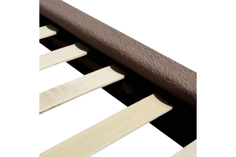 Seng med lamelramme Melle - Brun, Sort/Bouclé, 160x200 cm - Møbler - Senge - Sengeramme & sengestel