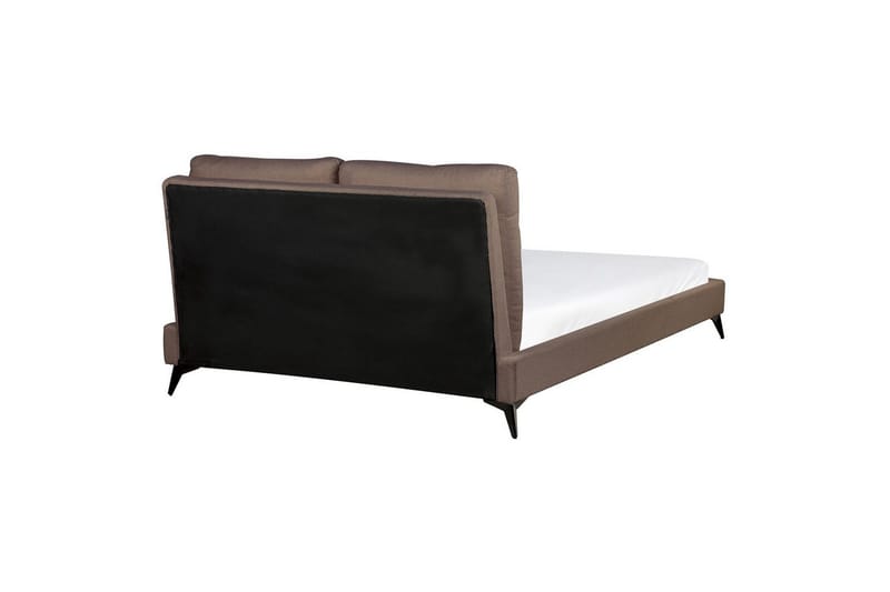 Seng med lamelramme Melle - Brun, Sort/Bouclé, 160x200 cm - Møbler - Senge - Sengeramme & sengestel