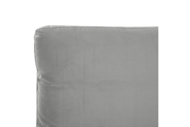 Seng med lamelramme Melle - Grå, sort/Fløjl, 140x200 cm - Møbler - Senge - Sengeramme & sengestel