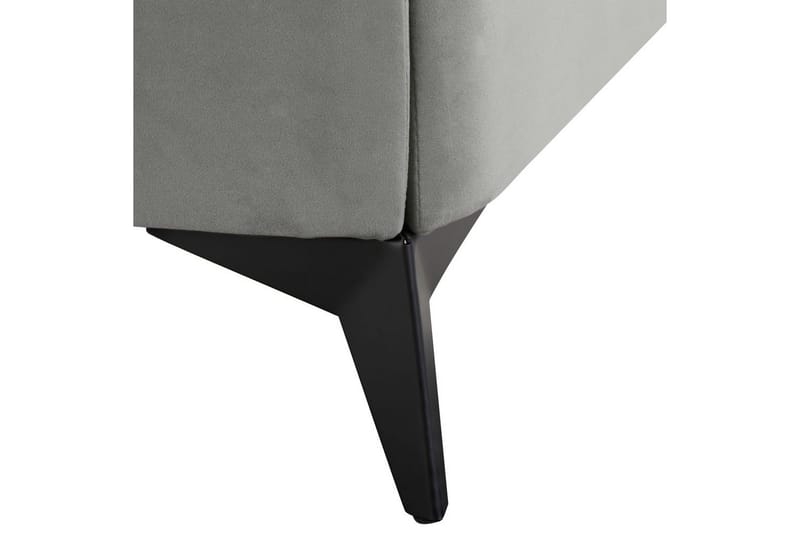 Seng med lamelramme Melle - Grå, sort/Fløjl, 140x200 cm - Møbler - Senge - Sengeramme & sengestel