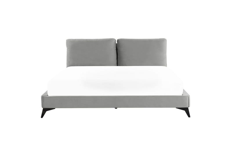 Seng med lamelramme Melle - Grå, sort/Fløjl, 180x200 cm - Møbler - Senge - Sengeramme & sengestel