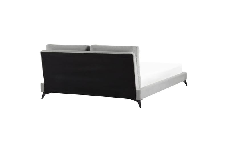 Seng med lamelramme Melle - Grå, sort/Fløjl, 180x200 cm - Møbler - Senge - Sengeramme & sengestel