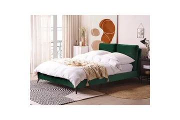 Seng med lamelramme Melle - Grøn, Sort/Fløjl, Grøn, Sort/Velour, Grøn, sort/fløjl, Grøn, sort/Fløjl, 140x200 cm - Møbler - Senge - Sengeramme & sengestel