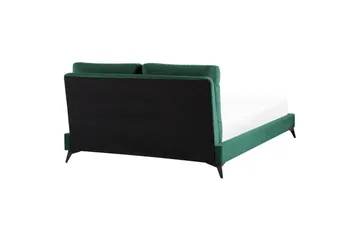 Seng med lamelramme Melle - Grøn, Sort/Fløjl, Grøn, Sort/Velour, Grøn, sort/fløjl, Grøn, sort/Fløjl, 140x200 cm - Møbler - Senge - Sengeramme & sengestel