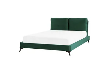 Seng med lamelramme Melle - Grøn, Sort/Fløjl, Grøn, Sort/Velour, Grøn, sort/fløjl, Grøn, sort/Fløjl, 140x200 cm - Møbler - Senge - Sengeramme & sengestel