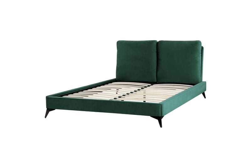 Seng med lamelramme Melle - Grøn, Sort/Fløjl, Grøn, Sort/Velour, Grøn, sort/fløjl, Grøn, sort/Fløjl, 140x200 cm - Møbler - Senge - Sengeramme & sengestel