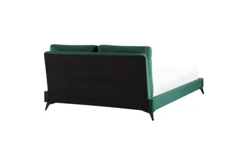Seng med lamelramme Melle - Grøn, Sort/Velour, Grøn, sort/fløjl, Grøn, sort/Fløjl, Grøn, Sort/Fløjl, 160x200 cm - Møbler - Senge - Sengeramme & sengestel