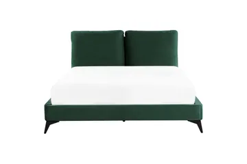 Seng med lamelramme Melle - Grøn, Sort/Velour, Grøn, sort/fløjl, Grøn, sort/Fløjl, Grøn, Sort/Fløjl, 160x200 cm - Møbler - Senge - Sengeramme & sengestel