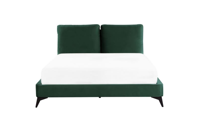 Seng med lamelramme Melle - Grøn, Sort/Velour, Grøn, sort/fløjl, Grøn, sort/Fløjl, Grøn, Sort/Fløjl, 160x200 cm - Møbler - Senge - Sengeramme & sengestel