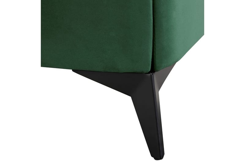 Seng med lamelramme Melle - Grøn, Sort/Velour, Grøn, sort/fløjl, Grøn, sort/Fløjl, Grøn, Sort/Fløjl, 160x200 cm - Møbler - Senge - Sengeramme & sengestel