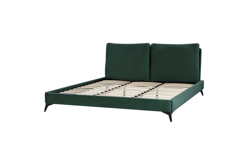 Seng med lamelramme Melle - Grøn, Sort/Velour, Grøn, sort/fløjl, Grøn, sort/Fløjl, Grøn, Sort/Fløjl, 180x200 cm - Møbler - Senge - Sengeramme & sengestel
