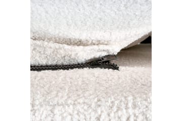 Seng med lamelramme Melle - Hvid, Sort/Bouclé, Hvid, Sort/bouclé, 140x200 cm - Møbler - Senge - Sengeramme & sengestel