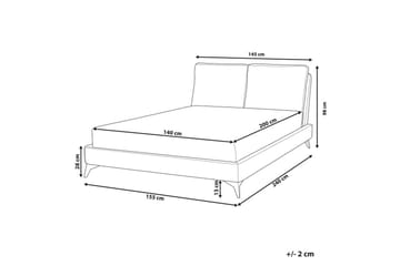 Seng med lamelramme Melle - Hvid, Sort/Bouclé, Hvid, Sort/bouclé, 140x200 cm - Møbler - Senge - Sengeramme & sengestel