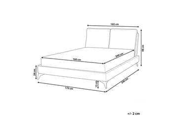 Seng med lamelramme Melle - Hvid, Sort/Bouclé, Hvid, Sort/bouclé, 160x200 cm - Møbler - Senge - Sengeramme & sengestel