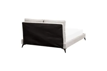 Seng med lamelramme Melle - Lysebeige/Fløjl, Lys beige/Fløjl, 140x200 cm - Møbler - Senge - Sengeramme & sengestel