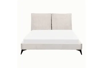 Seng med lamelramme Melle - Lysebeige/Fløjl, Lys beige/Fløjl, 140x200 cm - Møbler - Senge - Sengeramme & sengestel
