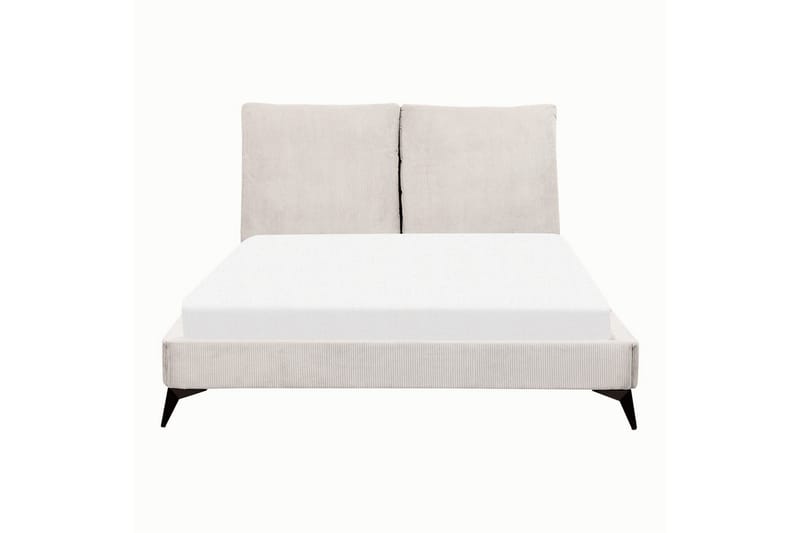 Seng med lamelramme Melle - Lysebeige/Fløjl, Lys beige/Fløjl, 140x200 cm - Møbler - Senge - Sengeramme & sengestel