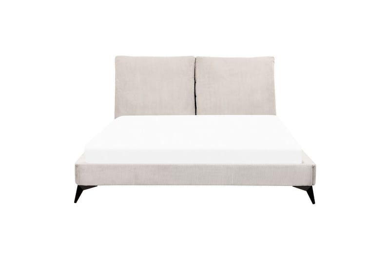 Seng med lamelramme Melle - Lysebeige/Fløjl, Lys beige/Fløjl, 160x200 cm - Møbler - Senge - Sengeramme & sengestel