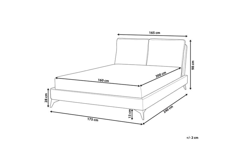 Seng med lamelramme Melle - Lysebeige/Fløjl, Lys beige/Fløjl, 160x200 cm - Møbler - Senge - Sengeramme & sengestel