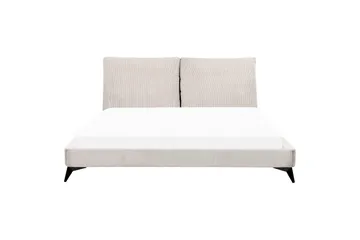 Seng med lamelramme Melle - Lysebeige/Fløjl, Lys beige/Fløjl, 180x200 cm - Møbler - Senge - Sengeramme & sengestel