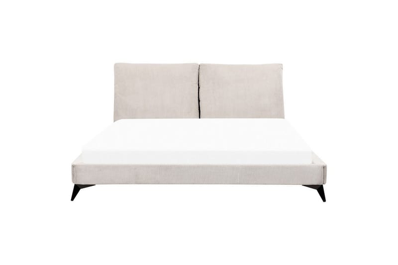 Seng med lamelramme Melle - Lysebeige/Fløjl, Lys beige/Fløjl, 180x200 cm - Møbler - Senge - Sengeramme & sengestel