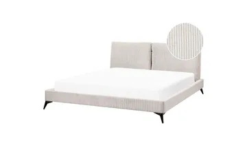 Seng med lamelramme Melle - Lysebeige/Fløjl, Lys beige/Fløjl, 180x200 cm - Møbler - Senge - Sengeramme & sengestel