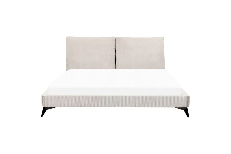 Seng med lamelramme Melle - Lysebeige/Fløjl, Lys beige/Fløjl, 180x200 cm - Møbler - Senge - Sengeramme & sengestel
