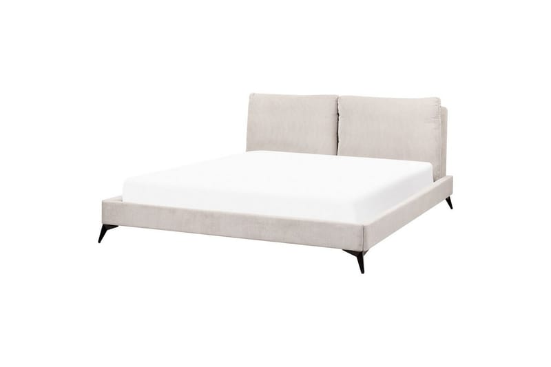 Seng med lamelramme Melle - Lysebeige/Fløjl, Lys beige/Fløjl, 180x200 cm - Møbler - Senge - Sengeramme & sengestel