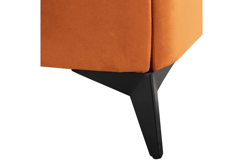 Seng med lamelramme Melle - Orange, sort/Fløjl, Orange, sort/fløjl, 140x200 cm - Møbler - Senge - Sengeramme & sengestel