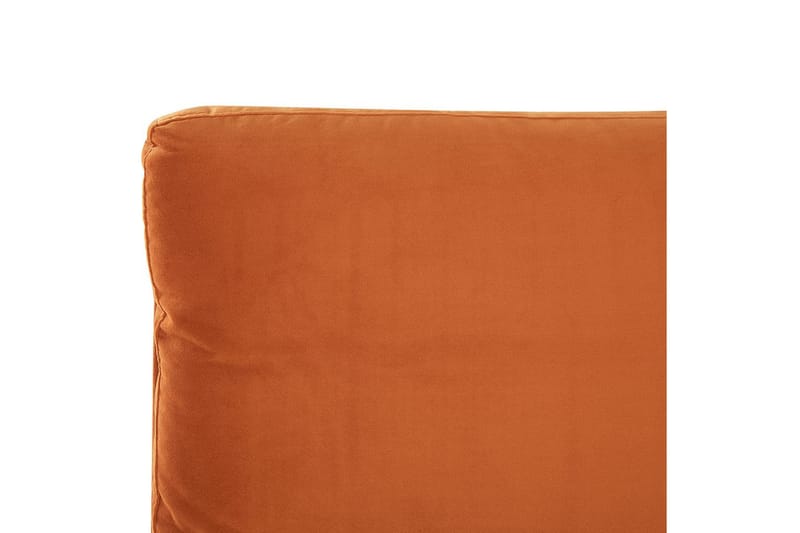 Seng med lamelramme Melle - Orange, sort/Fløjl, Orange, sort/fløjl, 140x200 cm - Møbler - Senge - Sengeramme & sengestel