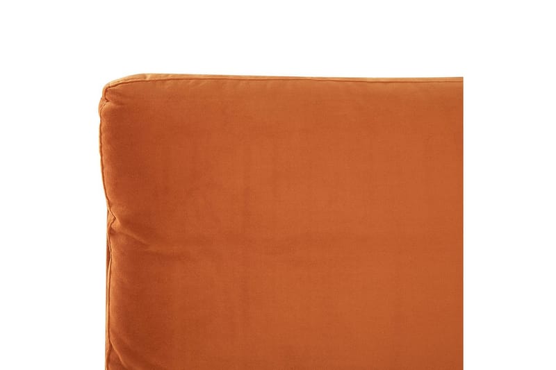 Seng med lamelramme Melle - Orange, sort/Fløjl, Orange, sort/fløjl, 160x200 cm - Møbler - Senge - Sengeramme & sengestel