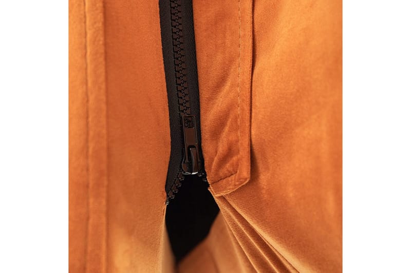 Seng med lamelramme Melle - Orange, sort/Fløjl, Orange, sort/fløjl, 160x200 cm - Møbler - Senge - Sengeramme & sengestel