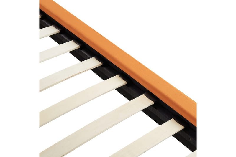 Seng med lamelramme Melle - Orange, sort/Fløjl, Orange, sort/fløjl, 180x200 cm - Møbler - Senge - Sengeramme & sengestel