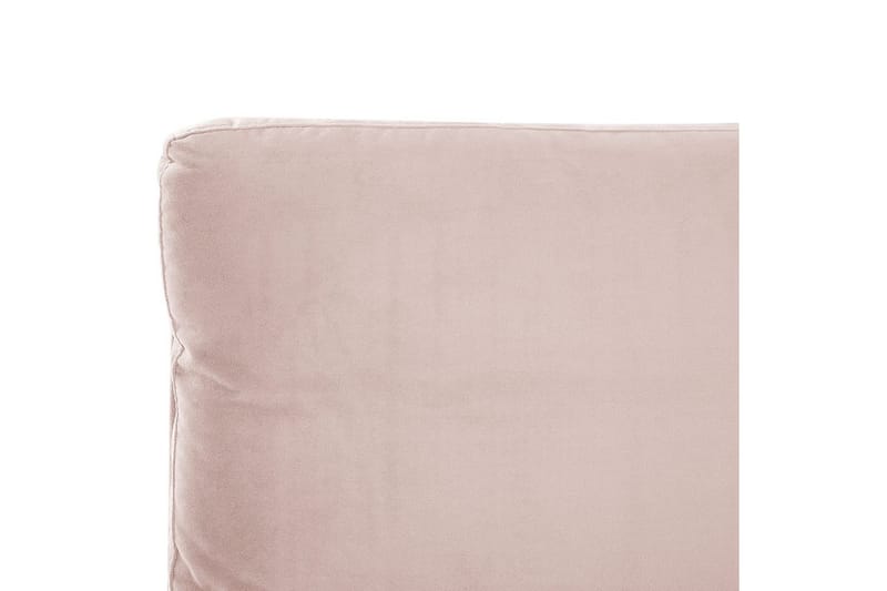 Seng med lamelramme Melle - Rosa, Sort/Fløjl, Rosa, sort/fløjl, 180x200 cm - Møbler - Senge - Sengeramme & sengestel