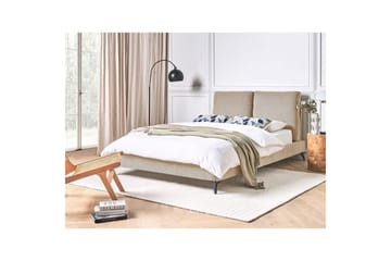 Seng med lamelramme Melle - Taupe/Manchesterstof, 140x200 cm - Møbler - Senge - Sengeramme & sengestel