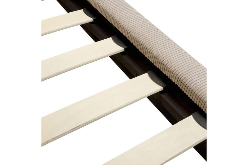 Seng med lamelramme Melle - Taupe/Manchesterstof, 140x200 cm - Møbler - Senge - Sengeramme & sengestel