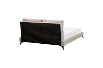 Seng med lamelramme Melle - Taupe/Manchesterstof, 160x200 cm - Møbler - Senge - Sengeramme & sengestel