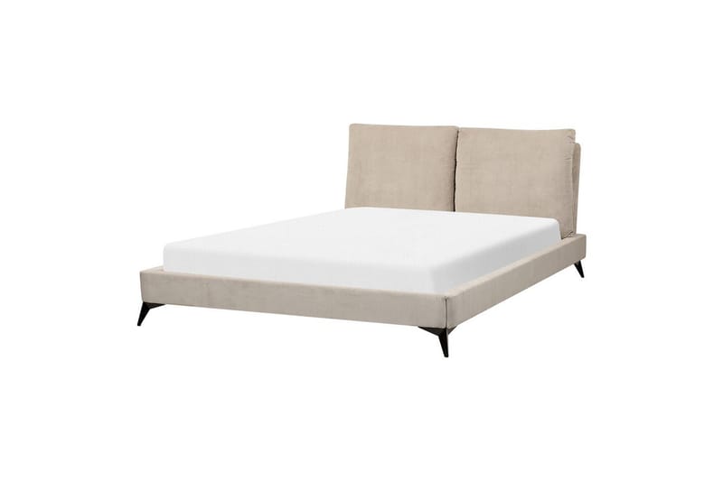 Seng med lamelramme Melle - Taupe/Manchesterstof, 160x200 cm - Møbler - Senge - Sengeramme & sengestel