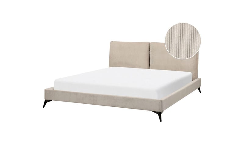 Seng med lamelramme Melle - Taupe/Manchesterstof, 180x200 cm - Møbler - Senge - Sengeramme & sengestel