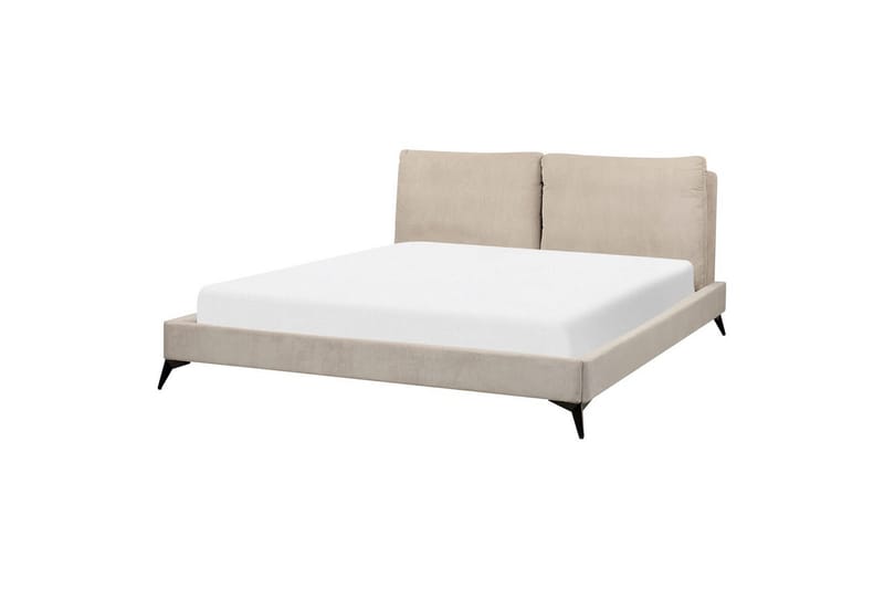 Seng med lamelramme Melle - Taupe/Manchesterstof, 180x200 cm - Møbler - Senge - Sengeramme & sengestel