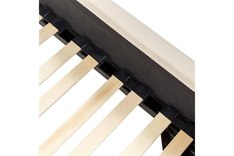 Seng med lamelramme Metz - Beige, Sølv/Fløjl, 90x200 cm - Møbler - Senge - Sengeramme & sengestel