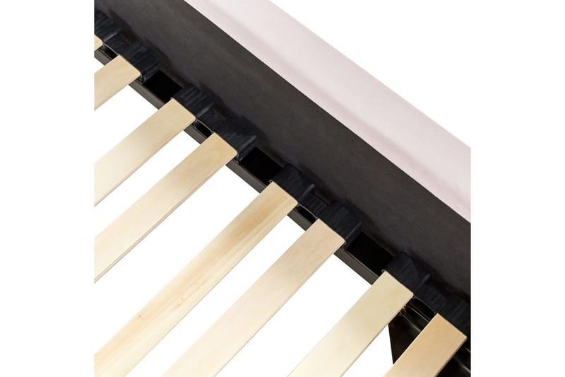 Seng med lamelramme Metz - Rosa, Sølv/Fløjl, 90x200 cm - Møbler - Senge - Sengeramme & sengestel