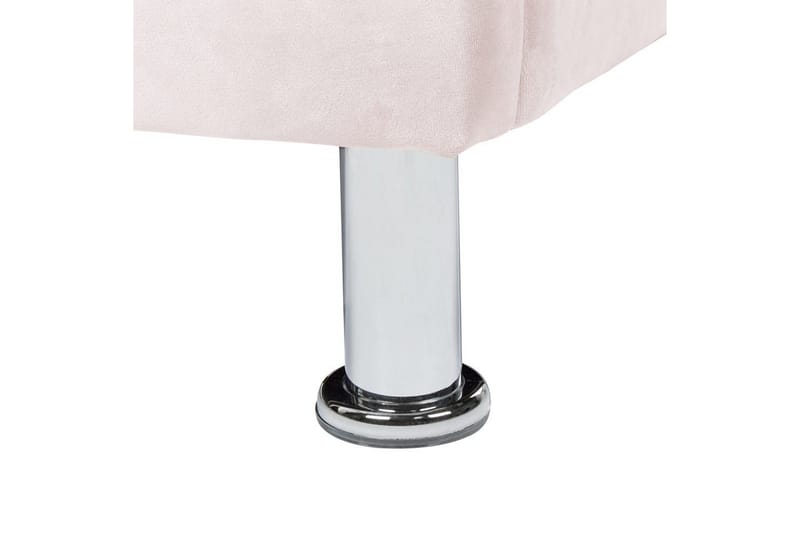 Seng med lamelramme Metz - Rosa, Sølv/Fløjl, 90x200 cm - Møbler - Senge - Sengeramme & sengestel