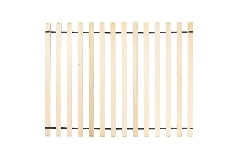 Seng med lamelramme Millay - Hvid, lyst træ, sort/Polyester, 140x200 cm - Møbler - Senge - Sengeramme & sengestel