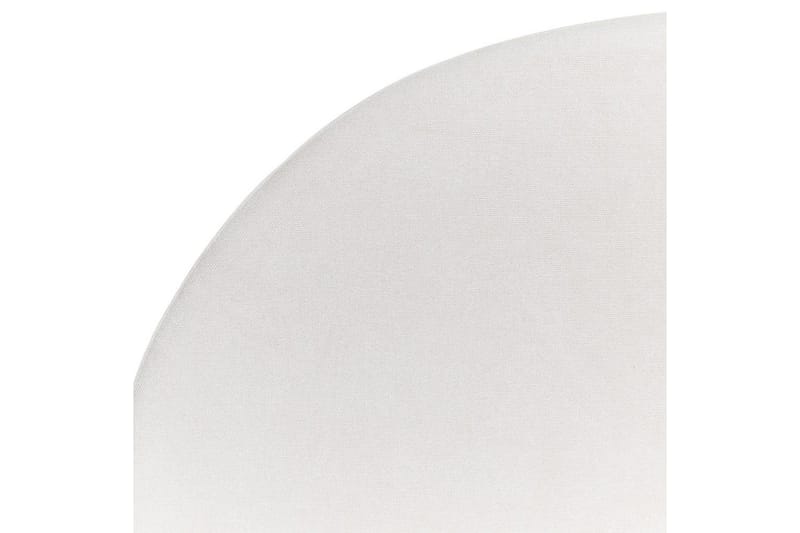 Seng med lamelramme Millay - Hvid, lyst træ, sort/Polyester, 140x200 cm - Møbler - Senge - Sengeramme & sengestel