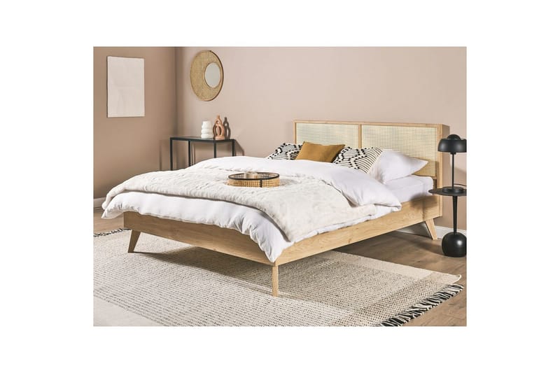 Seng med lamelramme Monpazier - Lyst træ, 160x200 cm - Møbler - Senge - Sengeramme & sengestel