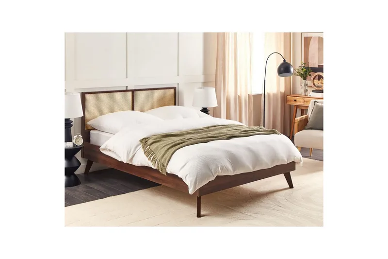 Seng med lamelramme Monpazier - Mørkt træ, 140x200 cm - Møbler - Senge - Sengeramme & sengestel