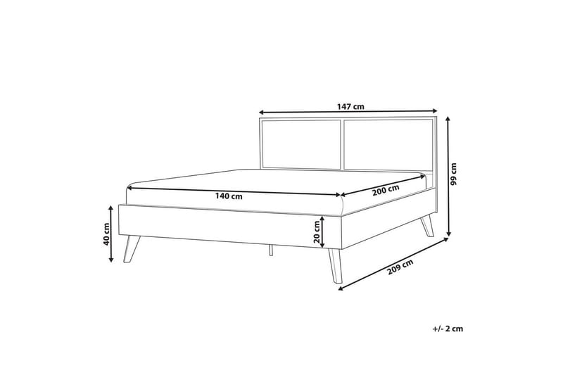 Seng med lamelramme Monpazier - Mørkt træ, 140x200 cm - Møbler - Senge - Sengeramme & sengestel